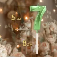 Свеча в торт на шпажке &laquo;Цифра 7&raquo;, зеленая, 5 см