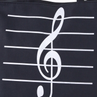 Шопер Музыка, 42*9*32, отдел на молнии, подклад, черный/белый Шопер Музыка, 42*9*32, отдел на молнии, подклад, черный/белый