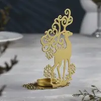 Подсвечник "Олень" металл на одну свечу, 6,5х9,6х14,5 см, золотой