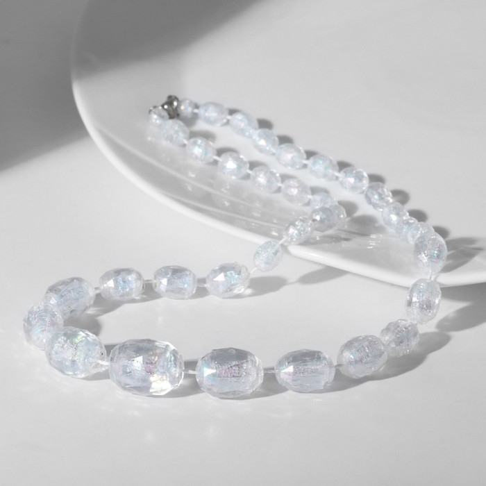 Бусы &laquo;Классика&raquo; овалы на увеличение, цвет радужно-белый, 45 см