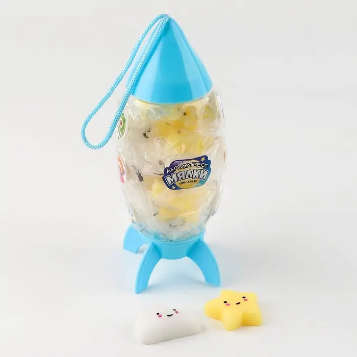 Антистресс сквиш мялка &laquo;Ракета&raquo;, в банке, МИКС