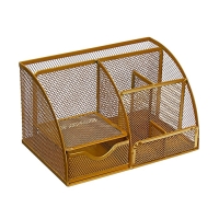 Подставка для канцелярских мелочей Calligrata, 7 отделений, сетка, металлическая, золотая Подставка для канцелярских мелочей Calligrata, 7 отделений, сетка, металлическая, золотая