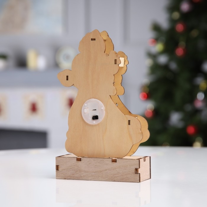 Светодиодная фигура &laquo;Снегурочка&raquo; 12 &times; 20 &times; 4.7 см, дерево, батарейки LR1130х3 (в комплекте), свечение тёплое белое