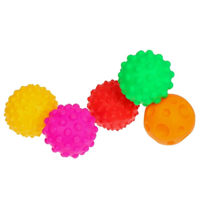 Подарочный набор развивающих, тактильных мячиков Крошка Я &laquo;Волшебная звезда&raquo; 5 шт., цвет красный