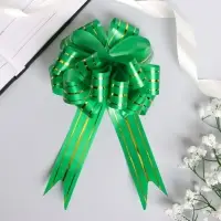 Бант - шар №3 &laquo;Золотые полосы&raquo;, зелёный