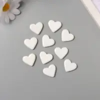 Бусины для творчества акрил "Сердечки гладкие" белый 2,4х2х0,5 см
