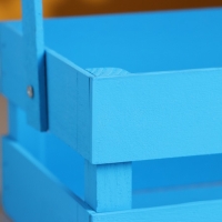 Кашпо деревянное 24.5&times;13.5&times;9 см "Двушка Лайт", двухреечное, голубой Дарим Красиво