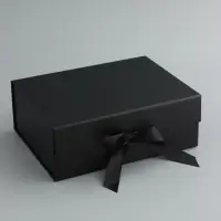 Коробка подарочная с бантом складная 29 х 22 х 10,5 см Черная