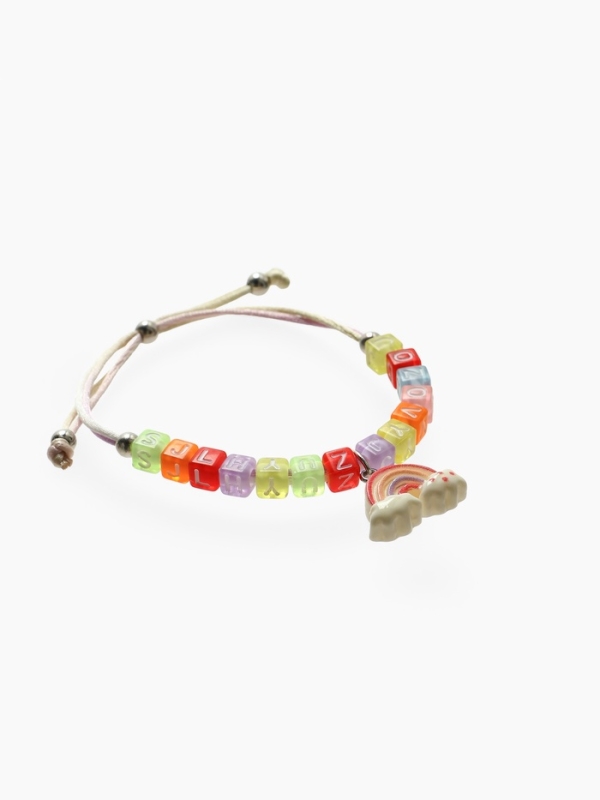 Браслет детский Браслет детский "Выбражулька" на затяжке, радуга с бусинами, цветной