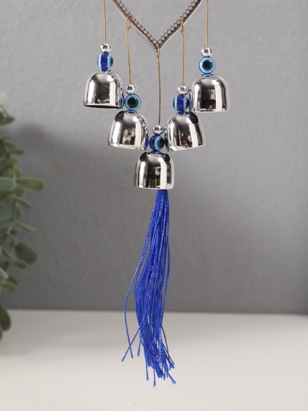 Музыка ветра металл от сглаза "Мантра ОМ" 5 колокольчиков 36 см