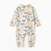 Комбинезон детский (3 шт.), цвет оранжевый/леопард/белый, рост 80 см