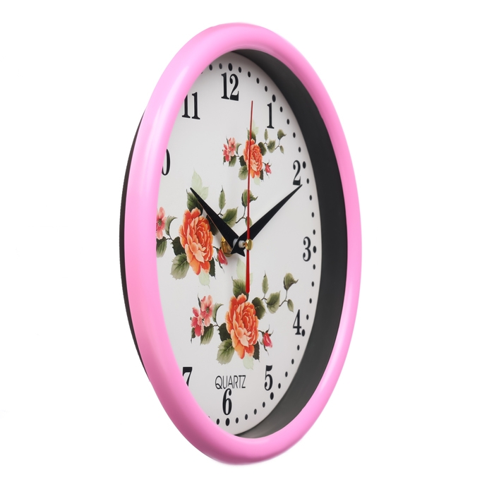 Часы настенные интерьерные &laquo;Цветы&raquo;, плавный ход, d-20 см