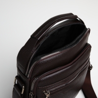 Сумка мужская через плечо TEXTURA, 3 наружных кармана, цвет коричневый Сумка мужская через плечо TEXTURA, 3 наружных кармана, цвет коричневый