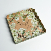 Коробка для печенья, кондитерская упаковка с PVC крышкой, &laquo;Пчёлка&raquo;, 21 х 21 х 3 см