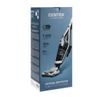 Пылесос вертикальный Centek CT-2567, беспроводной, 350/150 Вт, 0.6 л, бело-черный Пылесос вертикальный Centek CT-2567, беспроводной, 350/150 Вт, 0.6 л, бело-черный