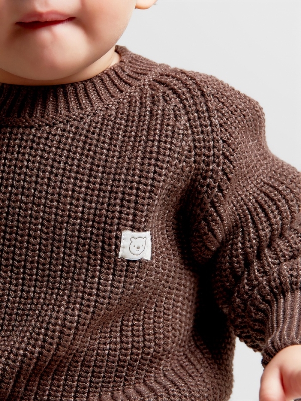 Джемпер вязаный Крошка Я, рост 92-98 см, коричневый