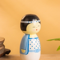 Деревянная кукла кокеши "Анеко" 9х9х21 см