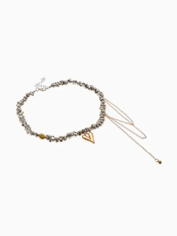 Колье "Сердце" водопад, цветной