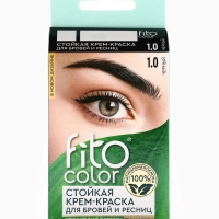 Стойкая крем-краска для бровей и ресниц Fito color, цвет черный (на 2 применения), 2х2 мл