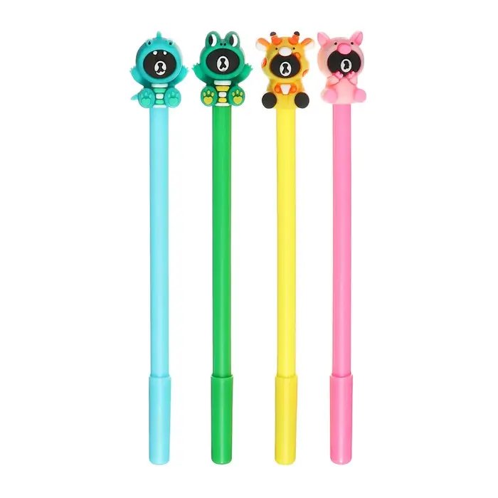 Ручка - прикол гелевая &laquo;Мишка в костюме&raquo; МИКС