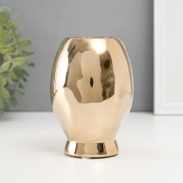 Подсвечник керамика на 1 свечу Подсвечник керамика на 1 свечу "Сова Сипуха" d=3,5 золото 9х8,5х12,5 см