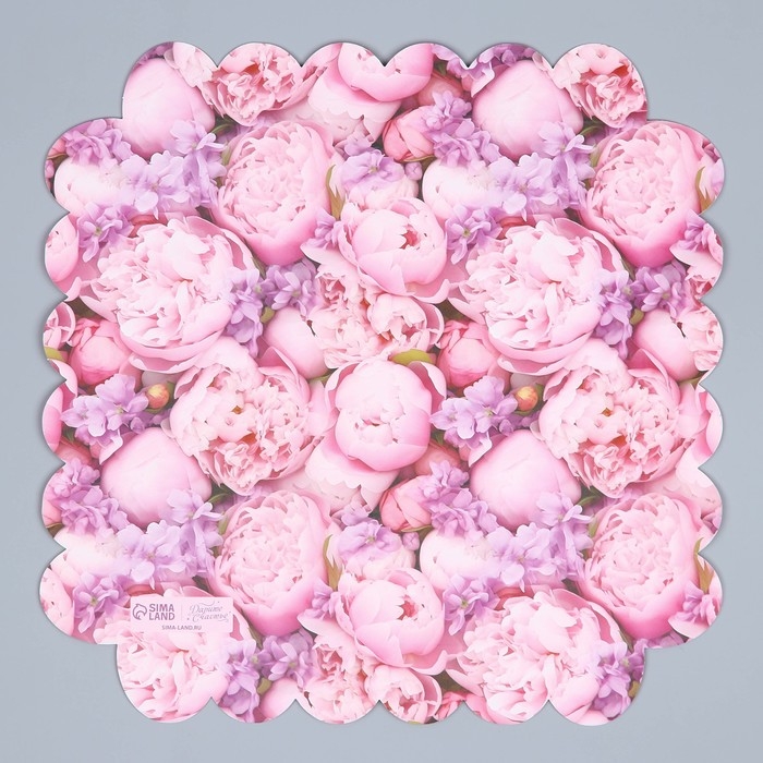 Коробка для печенья, кондитерская упаковка с PVC крышкой, &laquo;Цвети от счастья&raquo;, 21 х 21 х 3 см