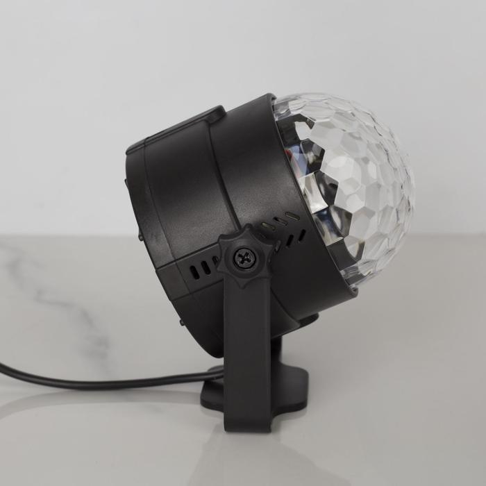 Световой прибор &laquo;Хрустальный шар&raquo; 7.5 см, пульт ДУ, свечение RGB, 220 В