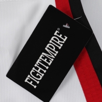 Добок (кимоно) для Тхэквондо, белый, черно-красный ворот, детский, размер 130