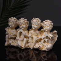 Статуэтка "Ангелы love" 7х13х5 см, позолота