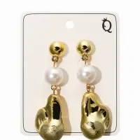 Серьги жемчуг "Борокко". цвет белый в золоте