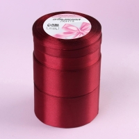 Набор атласных лент, 5 шт, размер лент: 6/10/20/40/50 мм &times; 23 &plusmn; 1 м, цвет бордовый