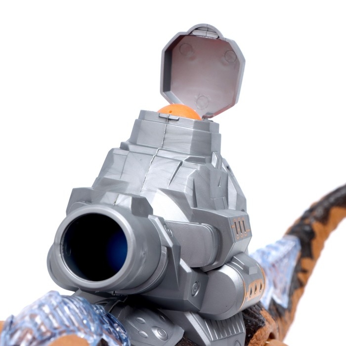 Динозавр &laquo;Рекс&raquo;, стреляет шарами, работает от батареек, свет и звук, цвет коричневый