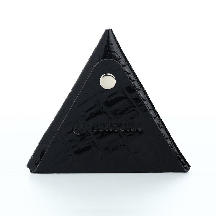 Монетница на кнопке TEXTURA, цвет чёрный Монетница на кнопке TEXTURA, цвет чёрный