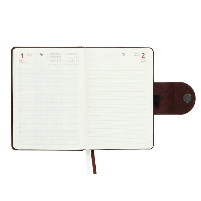 Ежедневник датированный 2024 A5 176 листов, deVENTE.Norwich, твёрдая обложка с поролоном из искусственной кожи, ляссе, кремовый блок 70 г/м2, коричневый Ежедневник датированный 2024 A5 176 листов, deVENTE.Norwich, твёрдая обложка с поролоном из искусственной кожи, ляссе, кремовый блок 70 г/м2, коричневый