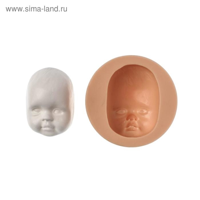 Молд силикон №966 "Лицо малыша"  4,7 х 3,4 см, глубина 2 см МИКС