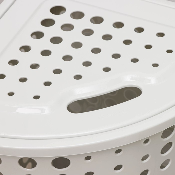 Корзина для белья угловая с крышкой &laquo;Молетта&raquo;, 45 л, 40&times;51&times;54 см, цвет светло-серый