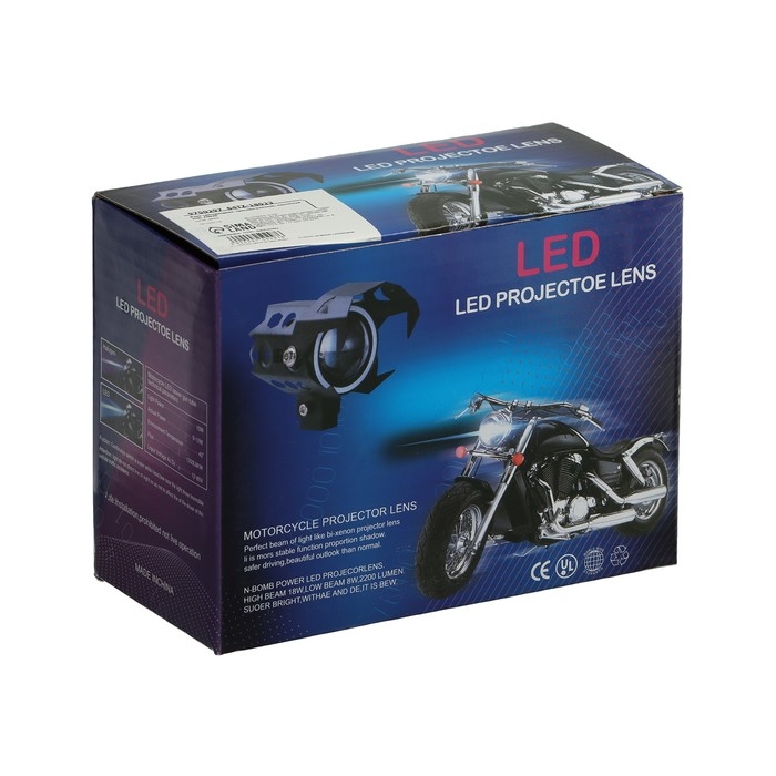 Фара cветодиодная для мототехники, 10 Вт, 350 Лм, дальность 120 м