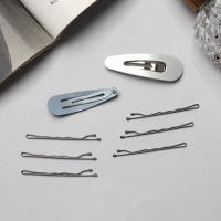 Невидимка для волос &laquo;Адель&raquo; (набор 10 шт) 5 см, серебро