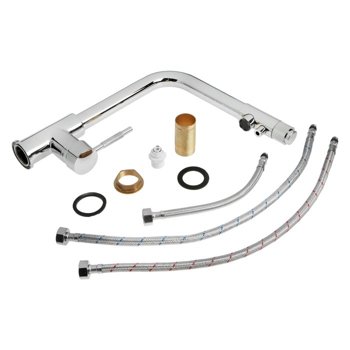 Смеситель для кухни ZEIN Z1302, однорычажный, с выходом для питьевой воды, латунь, хром