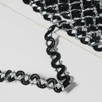 Тесьма декоративная, 10 мм, 10 ± 1 м, цвет чёрный/серебряный Тесьма декоративная, 10 мм, 10 ± 1 м, цвет чёрный/серебряный