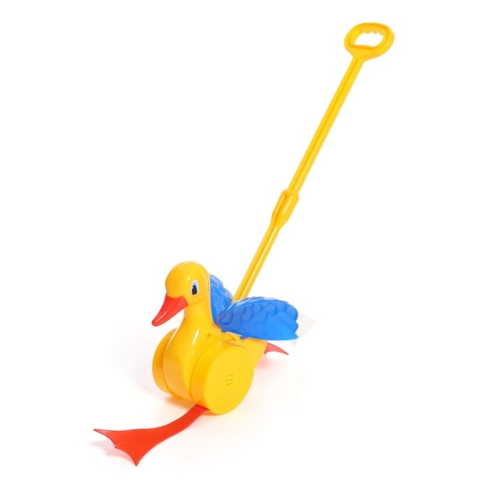 Каталка с ручкой &laquo;Утёнок Кряк&raquo;, со звуковым устройством, МИКС