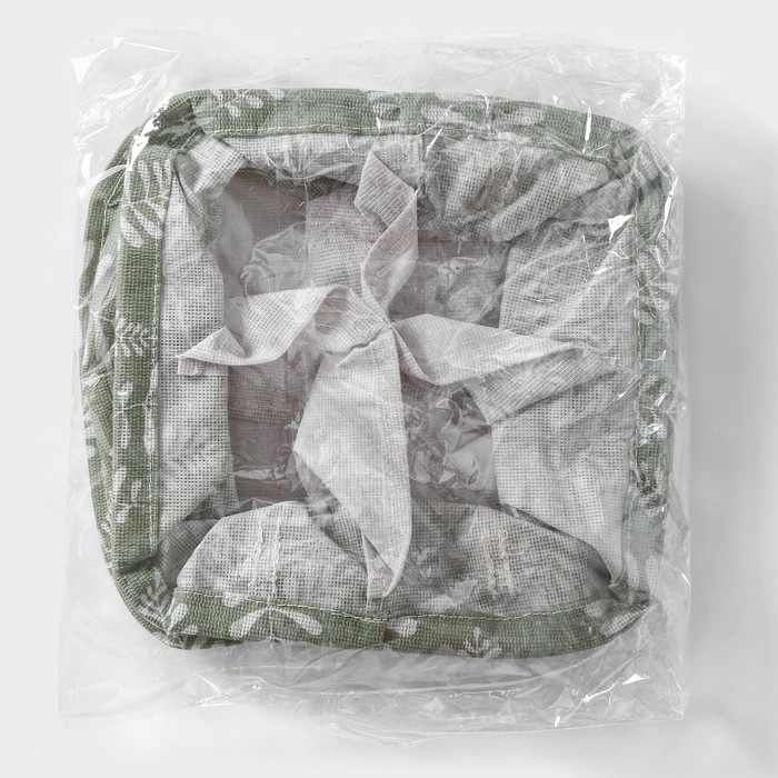 Органайзер для хранения белья Доляна Leaves, 4 ячейки, 20&times;20&times;11 см, цвет зелёный