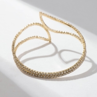 Браслет со стразами «Лёд» красота линий, цвет белый в золоте Браслет со стразами «Лёд» красота линий, цвет белый в золоте