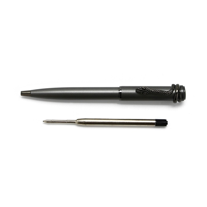 Ручка шариковая чёрная паста 1.0 мм, металл с поворотным механизмом &laquo;Змея&raquo;