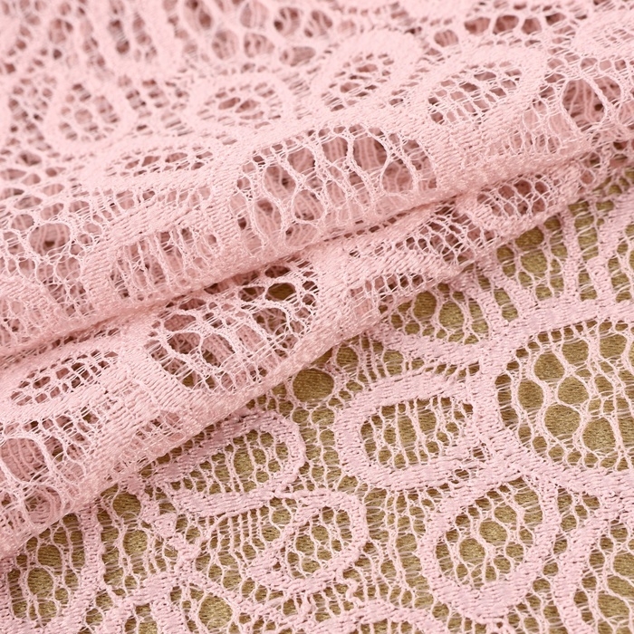 Кружевная эластичная ткань, 190 мм &times; 2,7 &plusmn; 0,5 м, цвет пудровый