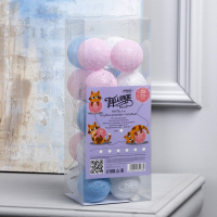 Гирлянда &laquo;Нить&raquo; 5 м с насадками &laquo;Клубки розово-голубые&raquo;, IP20, прозрачная нить, 20 LED, свечение белое, 220 В