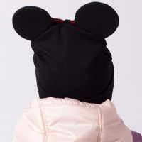 Двухслойная шапка &laquo;Мышка&raquo;, цвет чёрный/красный бант, размер 50-54