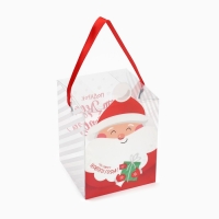 Коробка подарочная новогодняя складная ПВХ, &laquo;Подарок от Деда Мороза&raquo;, 12 х 15 х 12 см, Новый год
