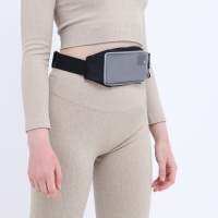 Сумка поясная на молнии, светоотражающие элементы, цвет чёрный Сумка поясная на молнии, светоотражающие элементы, цвет чёрный