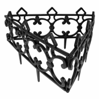 Ограждение декоративное, 30 &times; 290 см, 5 секций, пластик, чёрное, &laquo;Парковый&raquo;